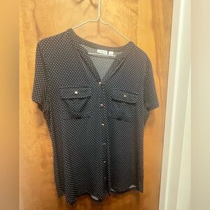 Polka Dot Button-Up Top